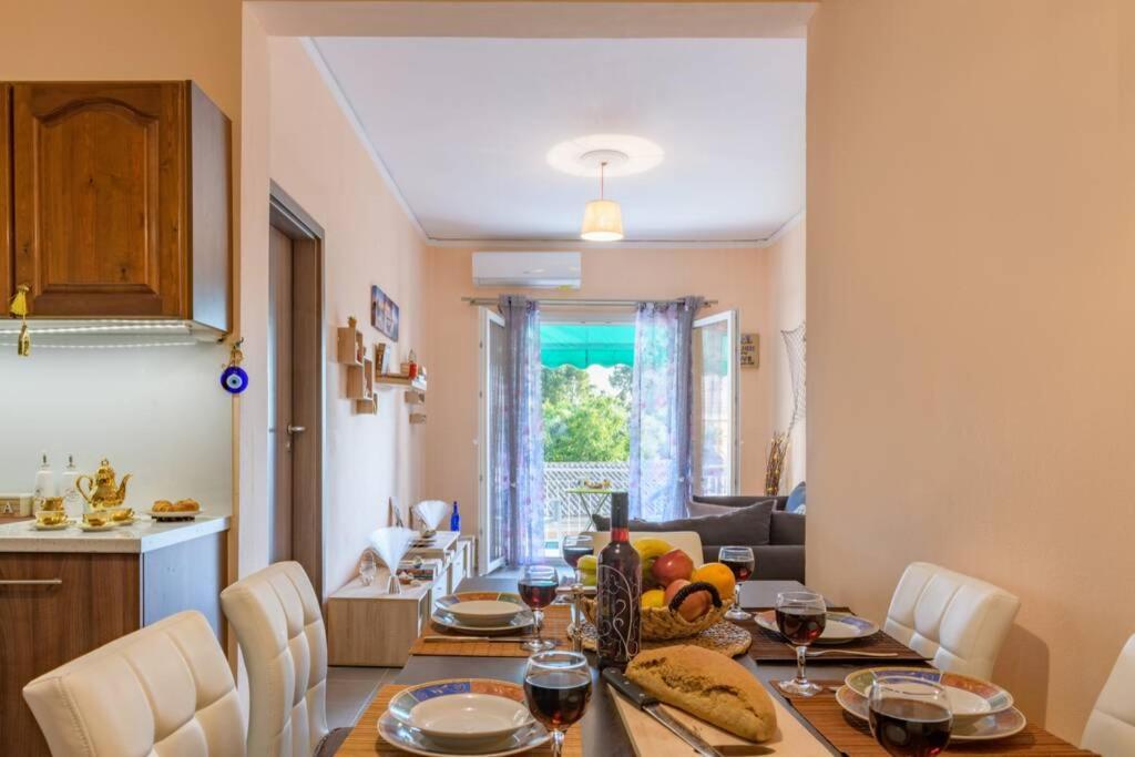 Bright Newly Renovated Apt Near Beach & Center+Ac Anemomylos ภายนอก รูปภาพ